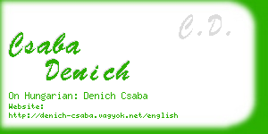 csaba denich business card